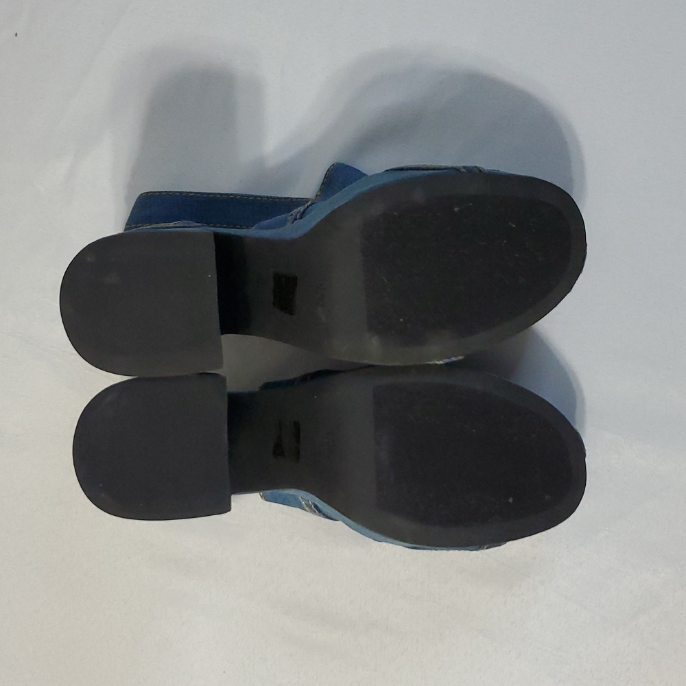 Jeffrey Campbell NWOT Blue Denim Jeans Platform Disco Heels Size 9.5 - Picture 9 of 13